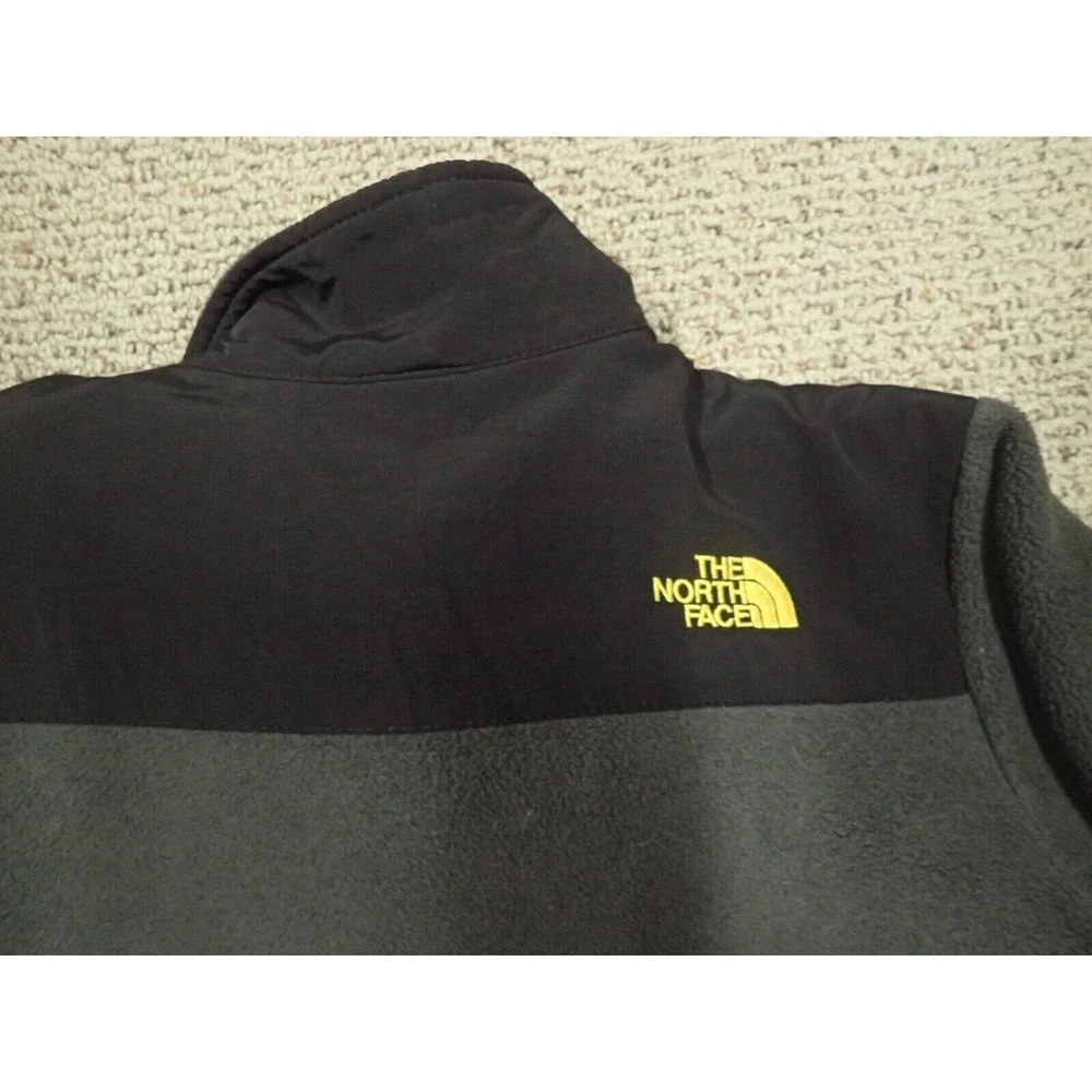 The North Face Denali Fleece Jacket Boys Large 14/16 Gray Black Excellent Zip Up